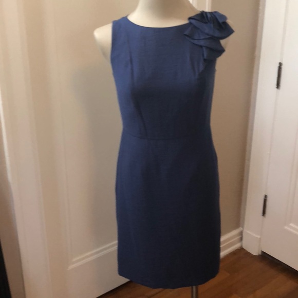 Ann Taylor Dresses & Skirts - Ann Taylor ruffle sleeve blue dress size 2
